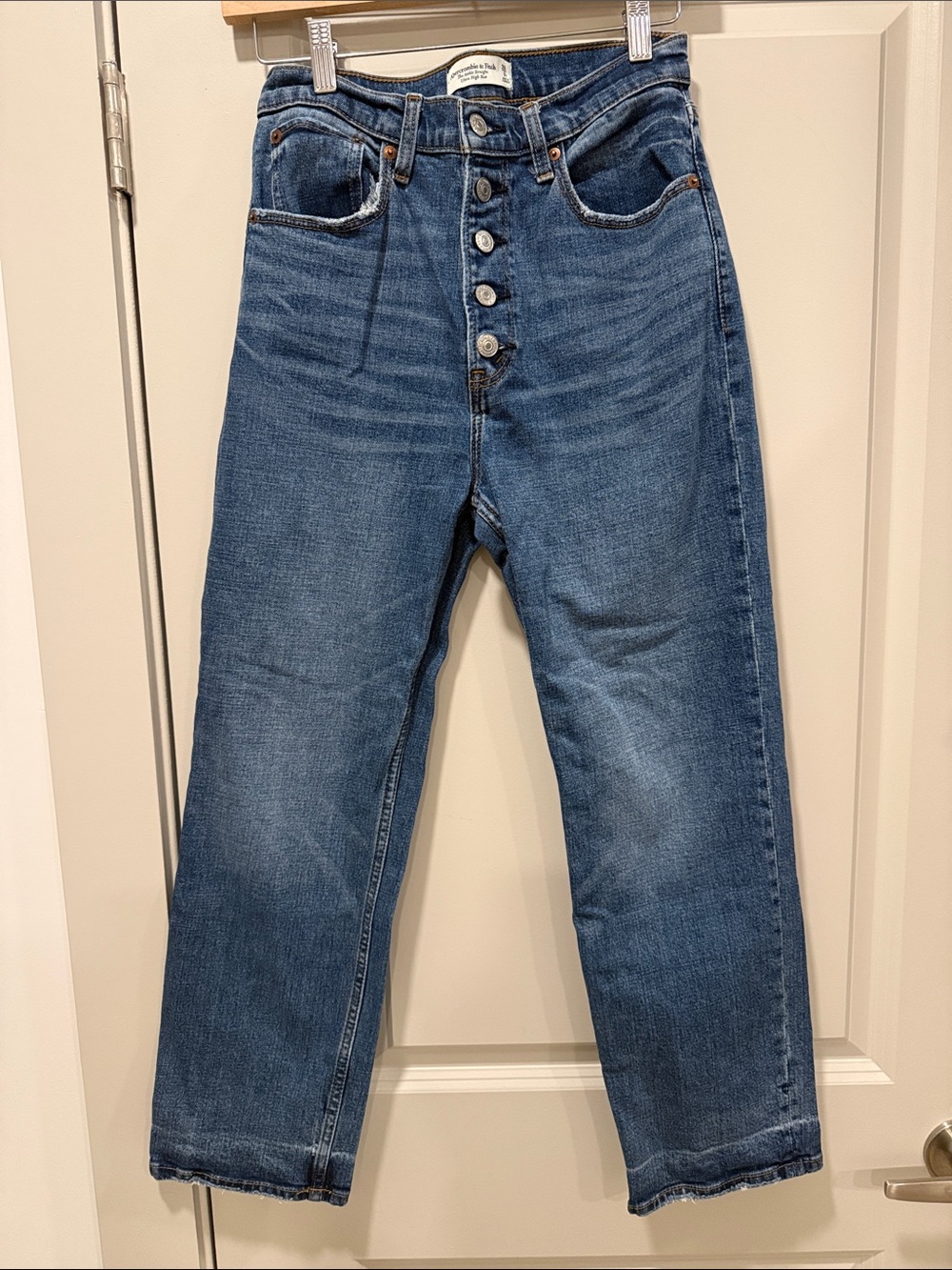 Abercrombie & Fitch Button-Fly Ankle Straight Ultra High Rise 28/6